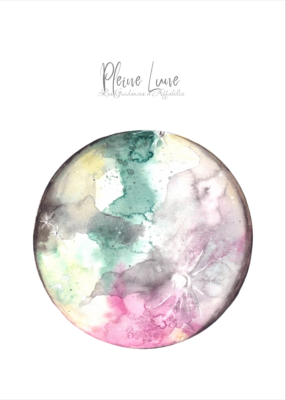 illustration aquarelle pleine lune
